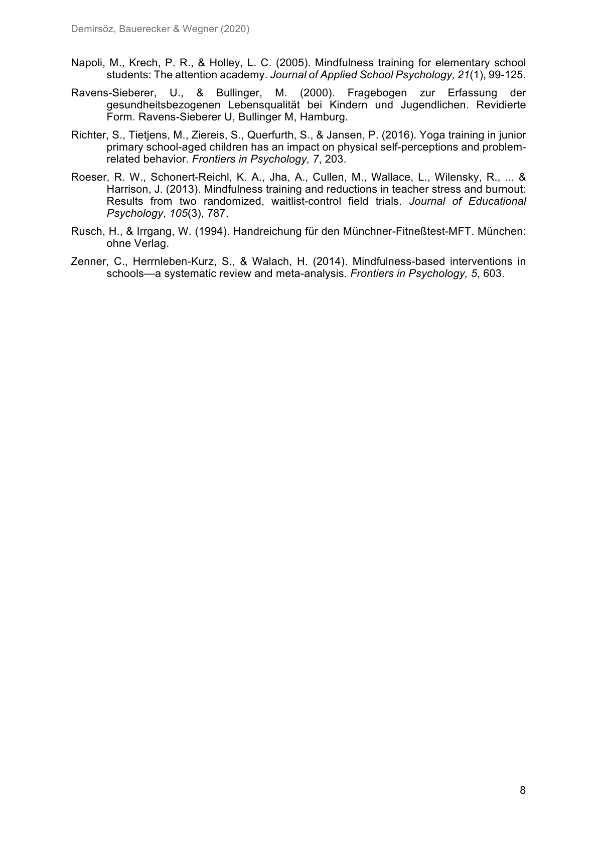 Studienbericht, Seite 8